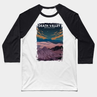 Death Valley National Park Vintage Minimal Retro Travel Poster at Night Baseball T-Shirt